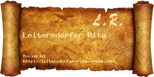 Leitersdorfer Rita névjegykártya